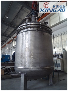 純鈦反應(yīng)釜1500L 制造好驗(yàn)收結(jié)束！